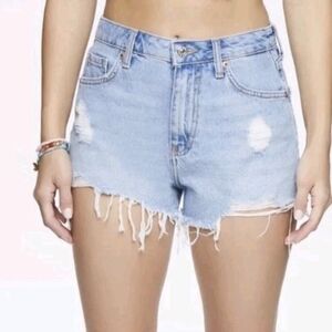 Forever 21 Womens Retro High Rise Distressed Cutoff Denim Shorts Sz 27 NWT